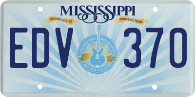 MS license plate EDV370