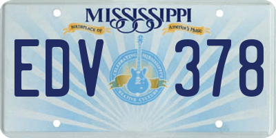 MS license plate EDV378