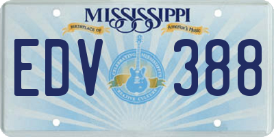MS license plate EDV388