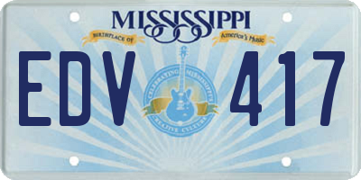 MS license plate EDV417