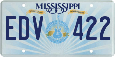 MS license plate EDV422