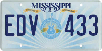 MS license plate EDV433