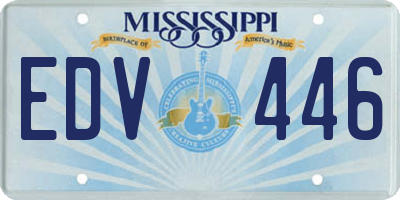 MS license plate EDV446
