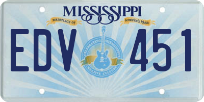 MS license plate EDV451