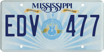 MS license plate EDV477