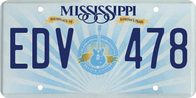 MS license plate EDV478