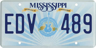 MS license plate EDV489