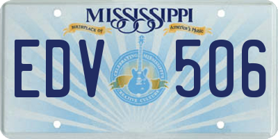 MS license plate EDV506