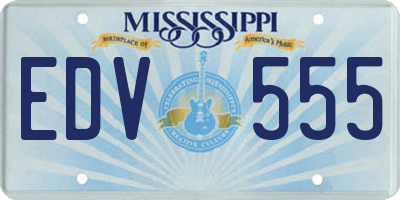 MS license plate EDV555