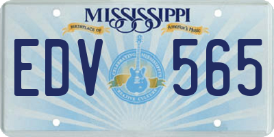 MS license plate EDV565
