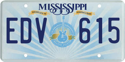 MS license plate EDV615