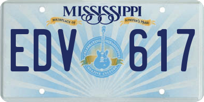 MS license plate EDV617