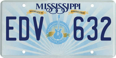 MS license plate EDV632