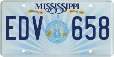 MS license plate EDV658