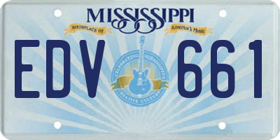MS license plate EDV661