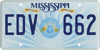 MS license plate EDV662