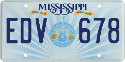 MS license plate EDV678