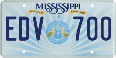 MS license plate EDV700
