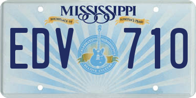 MS license plate EDV710