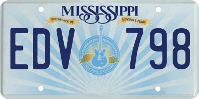 MS license plate EDV798