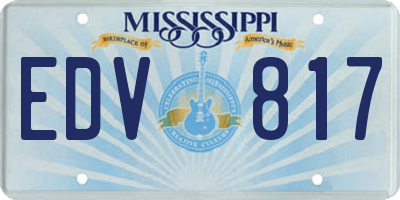 MS license plate EDV817