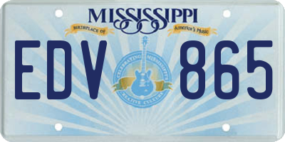 MS license plate EDV865