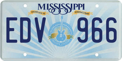 MS license plate EDV966