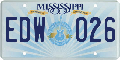 MS license plate EDW026
