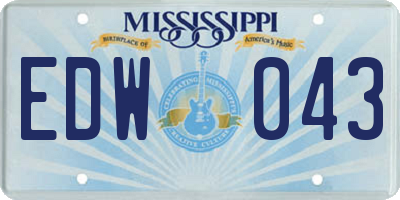 MS license plate EDW043