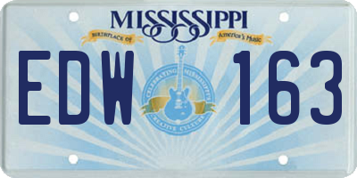MS license plate EDW163