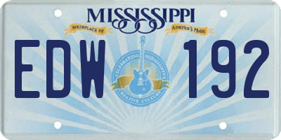 MS license plate EDW192