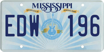 MS license plate EDW196