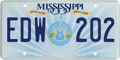 MS license plate EDW202
