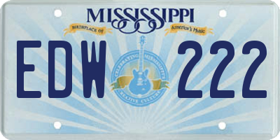 MS license plate EDW222