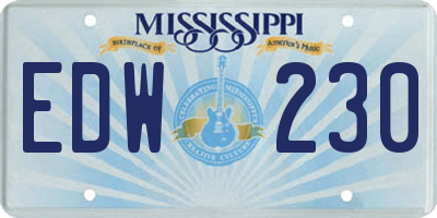 MS license plate EDW230