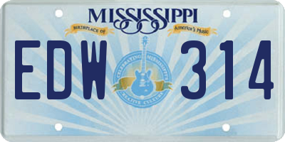 MS license plate EDW314