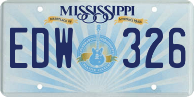 MS license plate EDW326