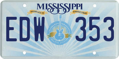 MS license plate EDW353