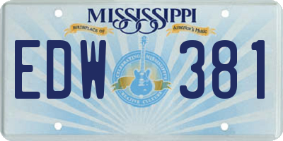 MS license plate EDW381
