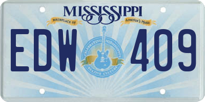 MS license plate EDW409