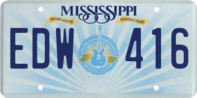 MS license plate EDW416