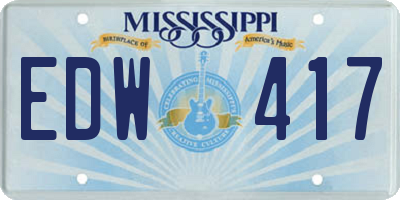 MS license plate EDW417