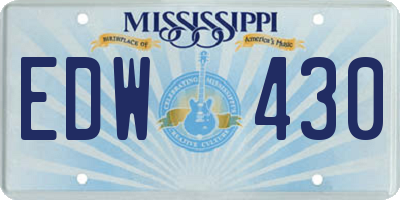 MS license plate EDW430