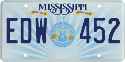MS license plate EDW452
