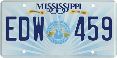 MS license plate EDW459