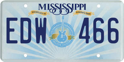 MS license plate EDW466