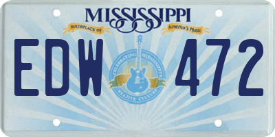 MS license plate EDW472