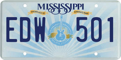 MS license plate EDW501
