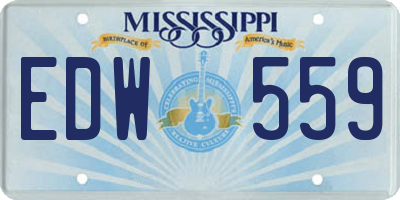 MS license plate EDW559