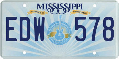 MS license plate EDW578